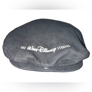 Vintage Walt Disney Studios Black Cotton Newsboy Beret Paperboy Cap Large USA